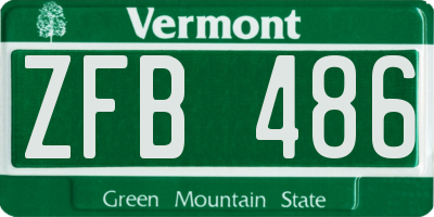 VT license plate ZFB486