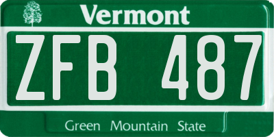 VT license plate ZFB487