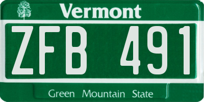 VT license plate ZFB491