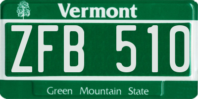 VT license plate ZFB510