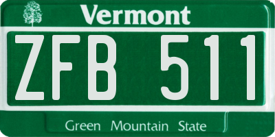VT license plate ZFB511