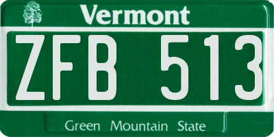 VT license plate ZFB513