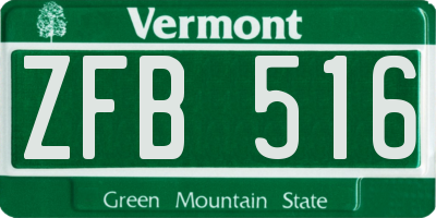 VT license plate ZFB516