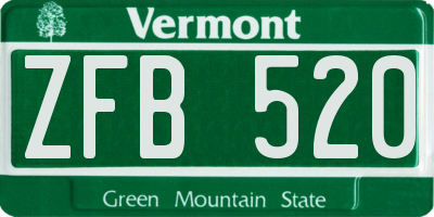 VT license plate ZFB520