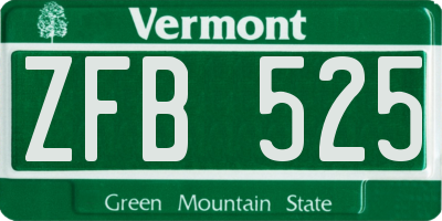 VT license plate ZFB525