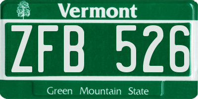 VT license plate ZFB526