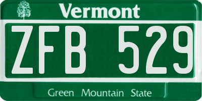 VT license plate ZFB529