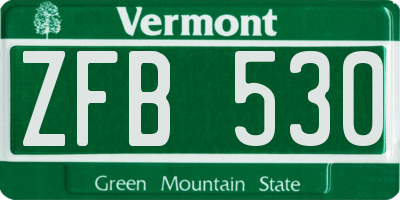VT license plate ZFB530