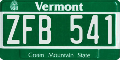 VT license plate ZFB541