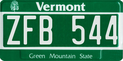 VT license plate ZFB544