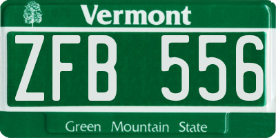VT license plate ZFB556