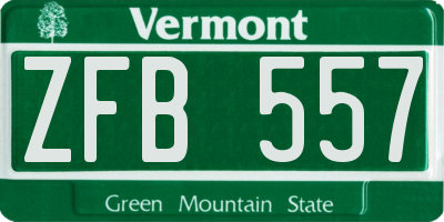 VT license plate ZFB557