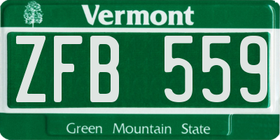VT license plate ZFB559