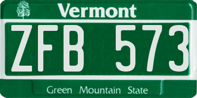 VT license plate ZFB573