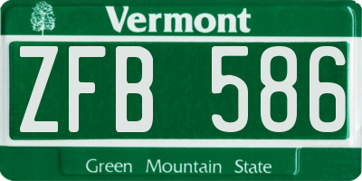 VT license plate ZFB586
