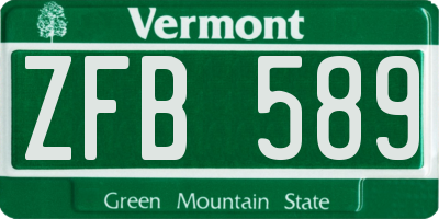 VT license plate ZFB589