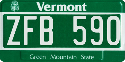 VT license plate ZFB590