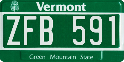 VT license plate ZFB591