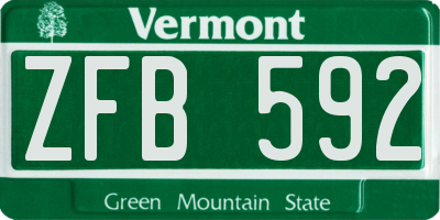 VT license plate ZFB592