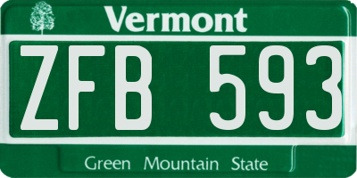 VT license plate ZFB593