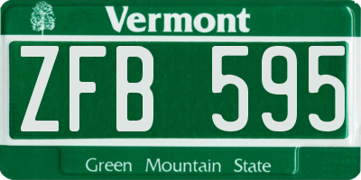 VT license plate ZFB595