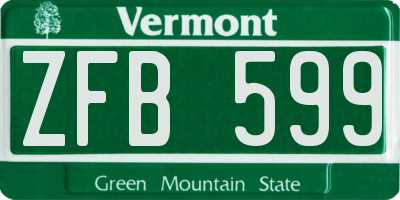 VT license plate ZFB599