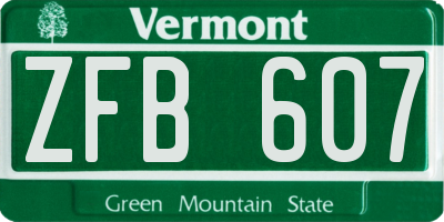 VT license plate ZFB607