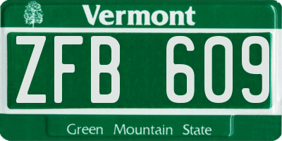 VT license plate ZFB609