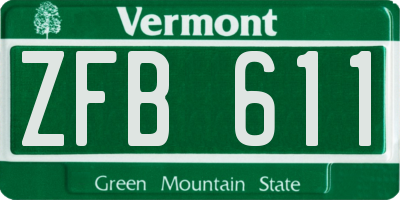 VT license plate ZFB611