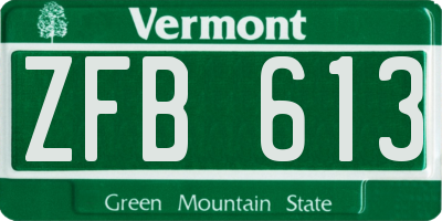 VT license plate ZFB613