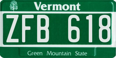 VT license plate ZFB618