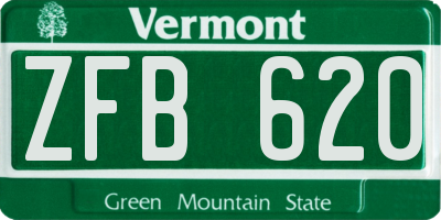 VT license plate ZFB620