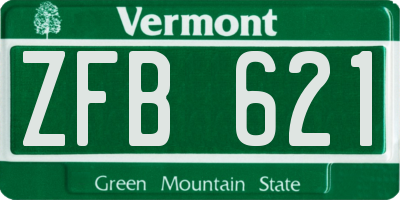 VT license plate ZFB621