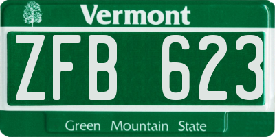 VT license plate ZFB623