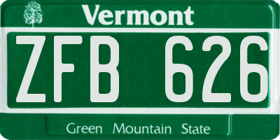 VT license plate ZFB626