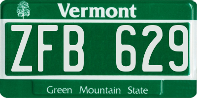 VT license plate ZFB629