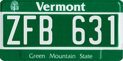 VT license plate ZFB631