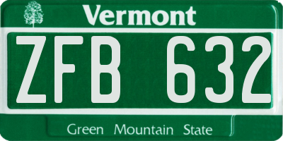 VT license plate ZFB632