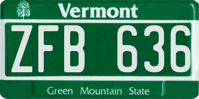 VT license plate ZFB636