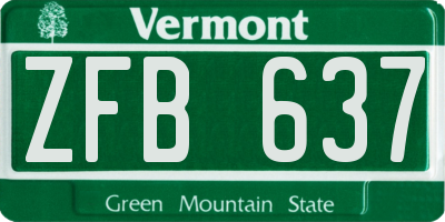 VT license plate ZFB637