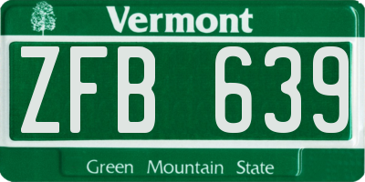 VT license plate ZFB639