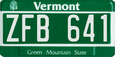 VT license plate ZFB641