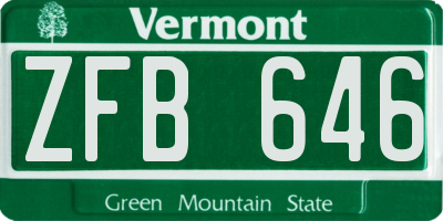 VT license plate ZFB646
