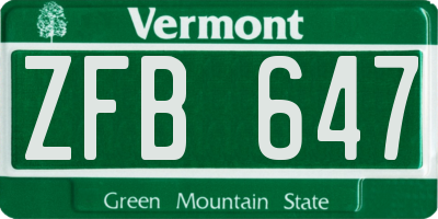 VT license plate ZFB647