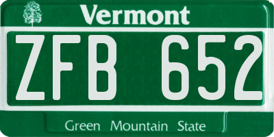 VT license plate ZFB652