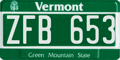VT license plate ZFB653