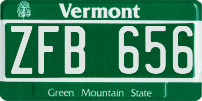 VT license plate ZFB656