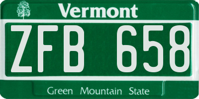 VT license plate ZFB658