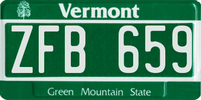 VT license plate ZFB659