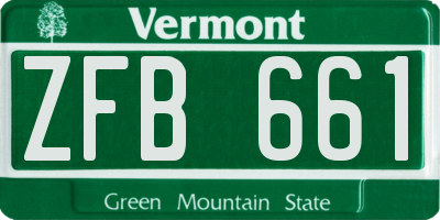 VT license plate ZFB661